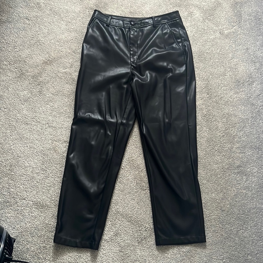 Faux Leather Cropped Trouser Great condition